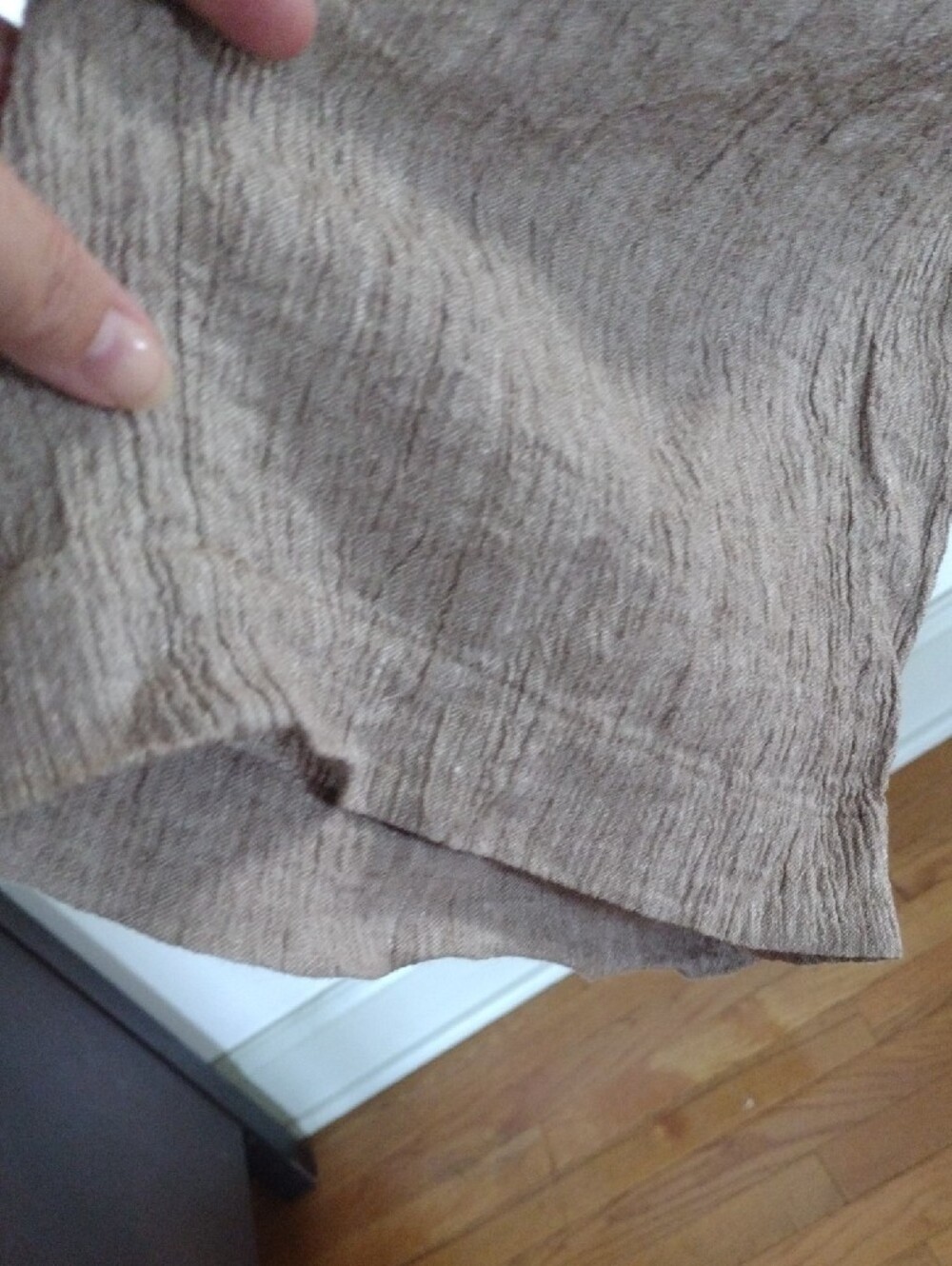 Women's Lightweight Relaxed Linen Blend Wide Leg Capri Pants - Tan Size 2X - Picture 5 of 7
